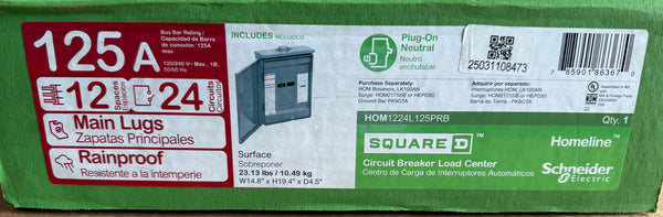 NEW SQUARE D CIRCUIT BREAKER LOAD CENTER
