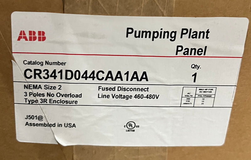 New ABB Pumping Plant Panel