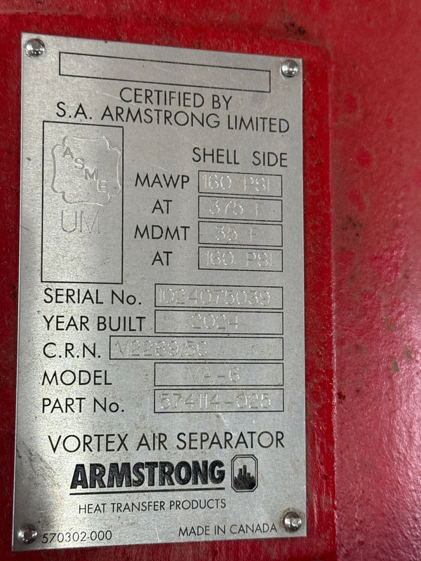 Armstrong Vortex Air Separator (New)