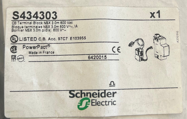 New Schneider Electric CBTerminal Block NSX 3.0mm 600 vac