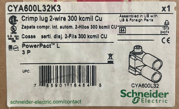 New Schneider Electric Crimp Lug 2-Wire 300 kcmil Cu