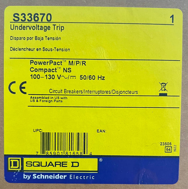 New Square D Undervoltage Trip