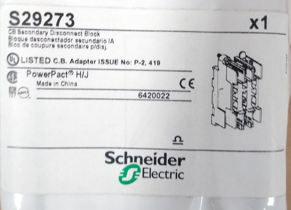 New Square D / Schneider Electric CB Secondary Disconnect Block